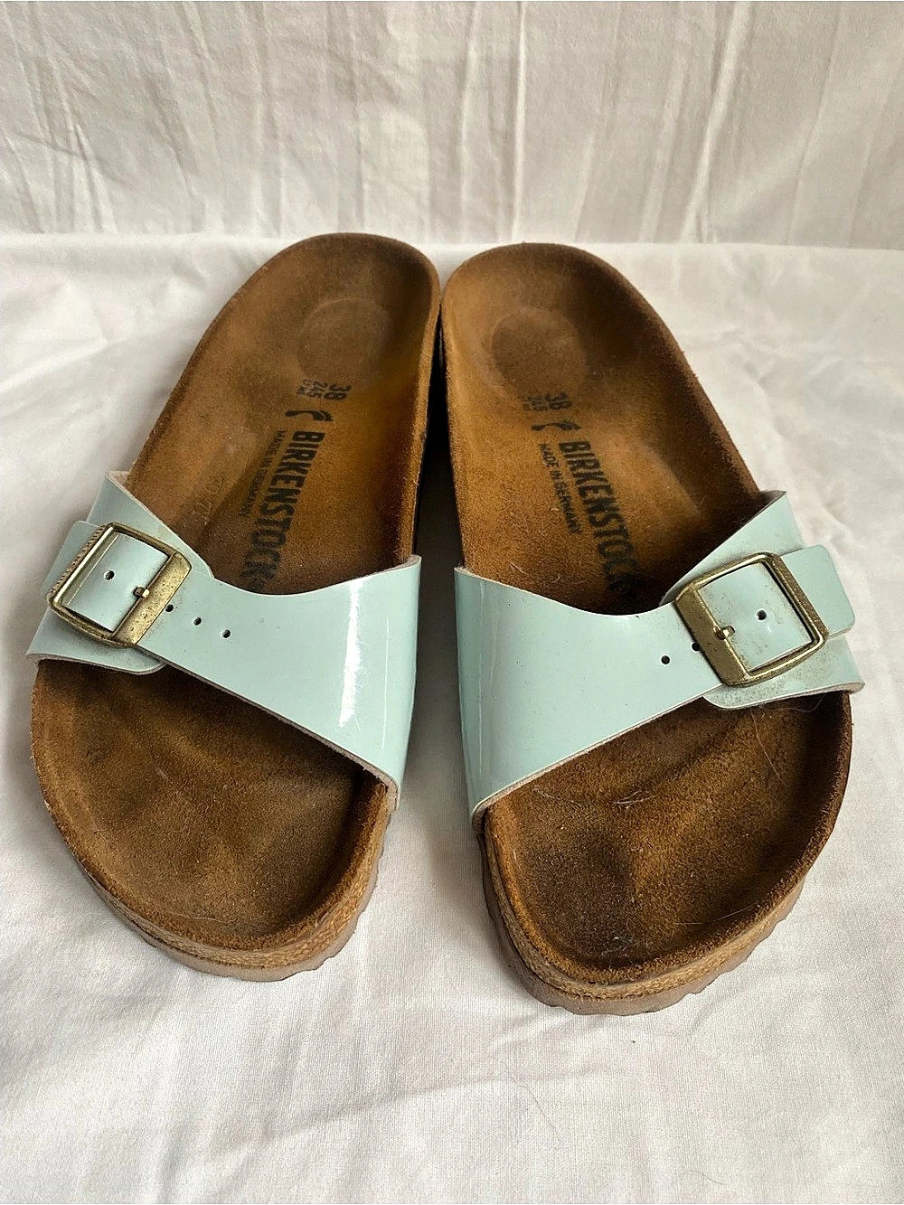 Birkenstock Madrid Birko-Flor Sandals Light Blue Green EU 38